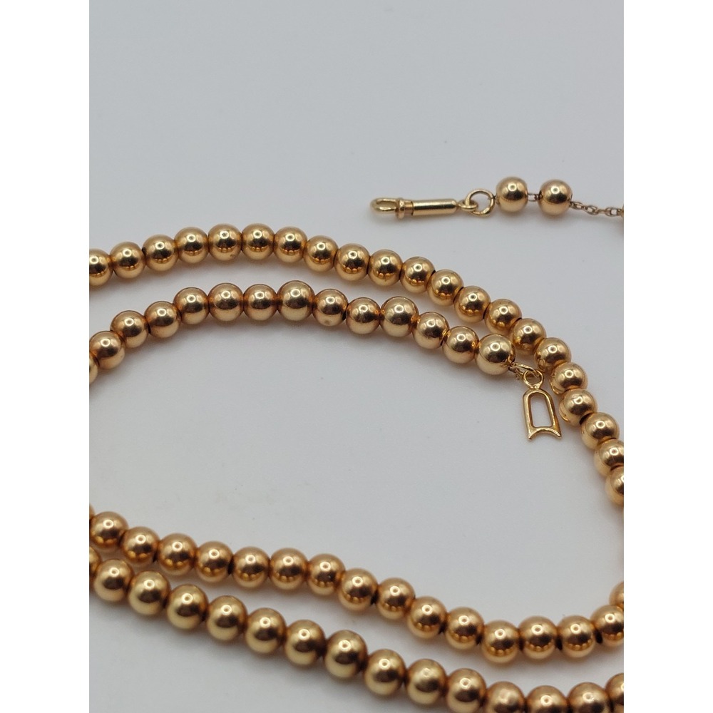 14K Gold Ball Bead Chain Necklace 16" 5.9g Yellow Gold Quiet Luxury Vintage